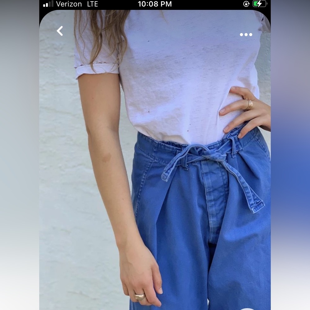 ON HOLD Vintage cinch-front canvas pants